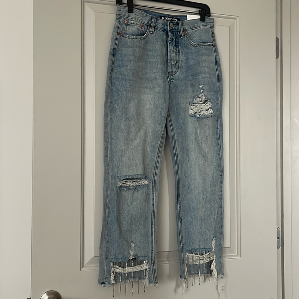 Blue Revival Stud Detail jeans